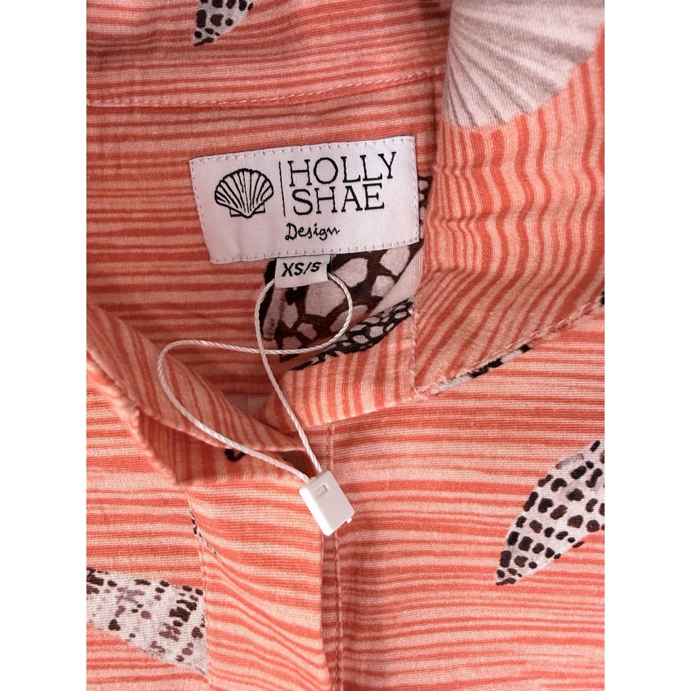 Holly Shae Arden Mini Dress in Coral Shell Grasscloth XS/S Coastal Beach Resort - Picture 5 of 7